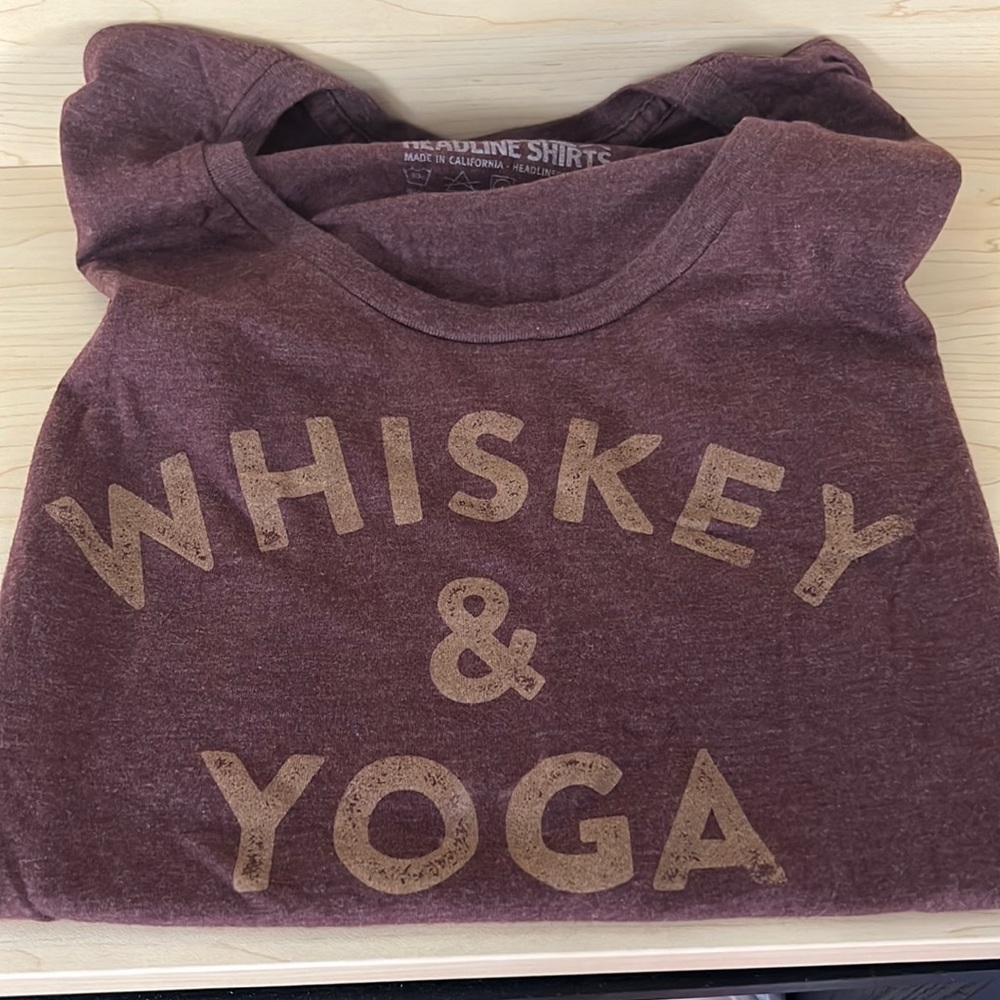 Headline Shirts Whiskey & Yoga Fitted Small Women’s Tee